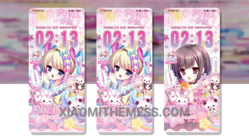 Raster Retro Manga Girl MIUI Themes for Xiaomi and Redmi Devices
