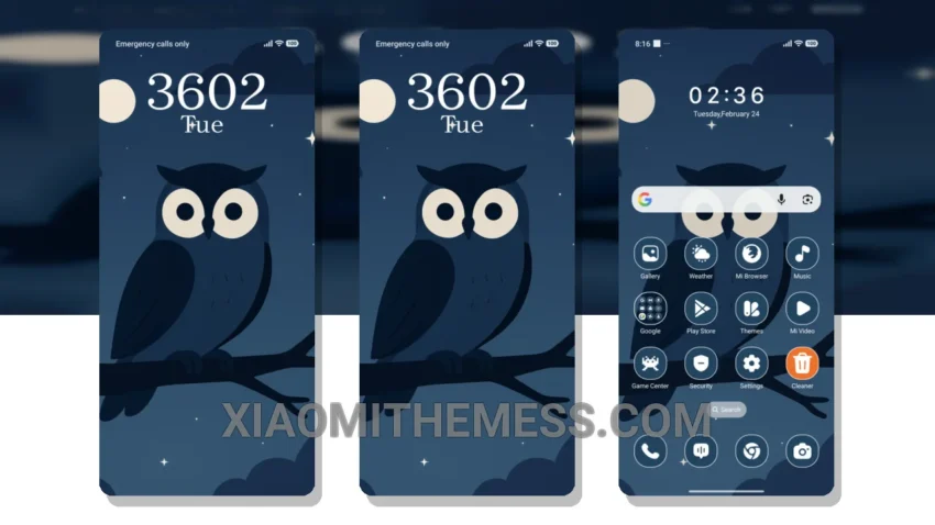 Star Owl: The Minimal Dark MIUI Theme With a Unique Pastel Twist
