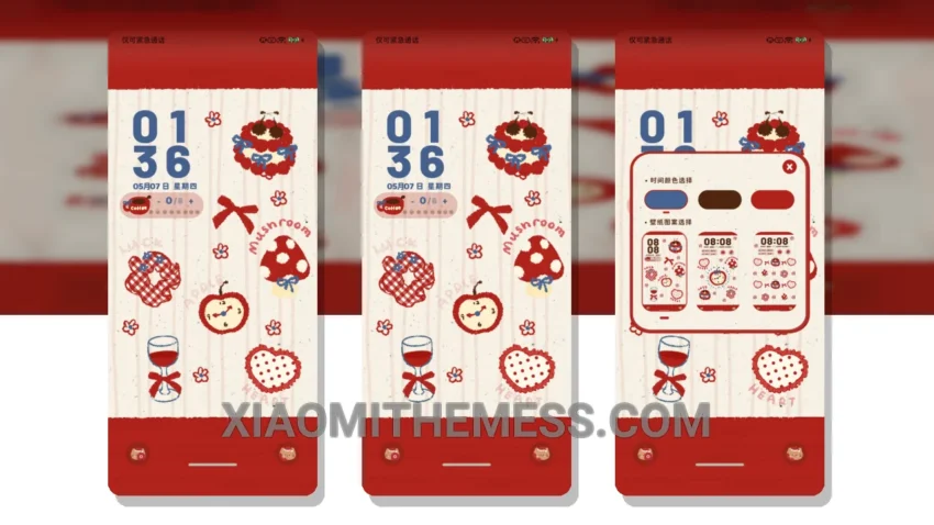 Red Festive Delights HyperOS Theme for Xiaomi and Redmi Phones