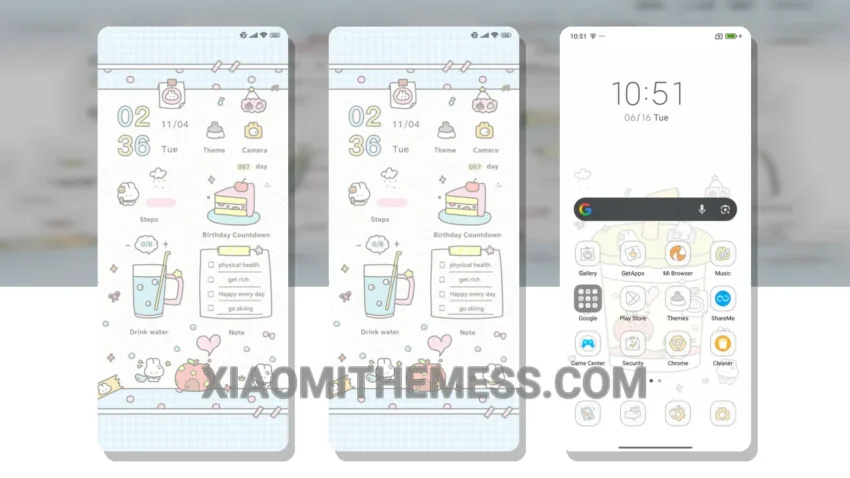 Milky Bunny Tea: Immerse in a Pastel Aesthetic HyperOS Theme