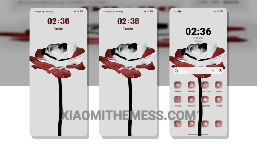 Red & White: The Elegant Pastel Aesthetic HyperOS Theme