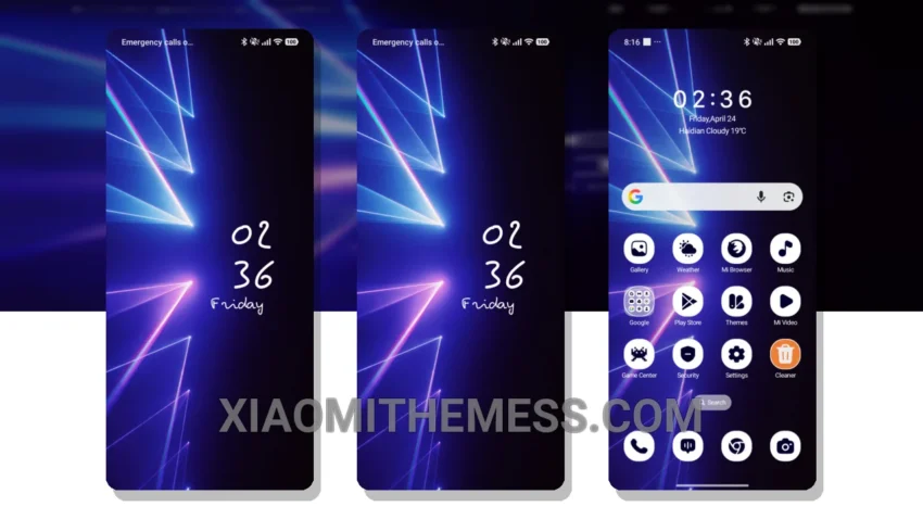 Line Glow HyperOS Theme: Elegant Dark Interface with a Twist