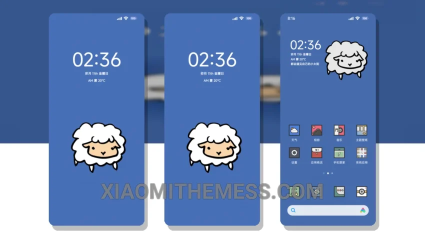 Sheep’s Gentle Bleat: A Dark, Minimalist Xiaomi Theme With a Unique Pastel Twist