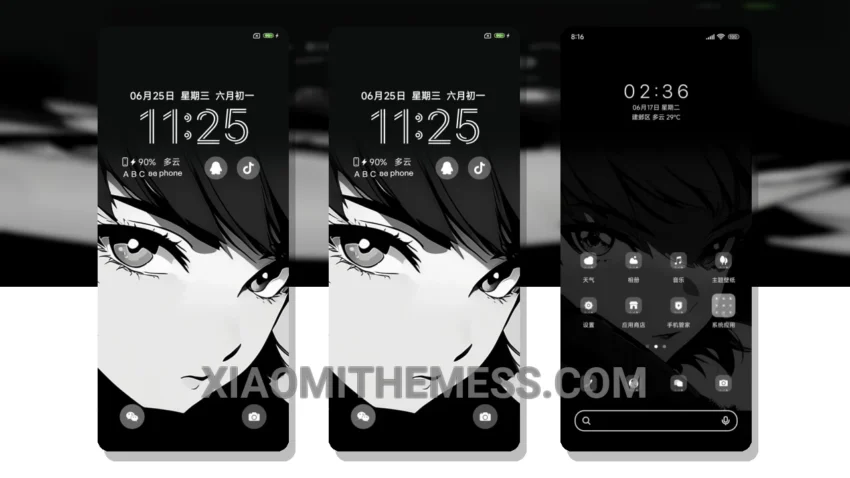 Dark Anime Eyes: A Minimalist Dark Mode Theme for Xiaomi and Redmi Devices