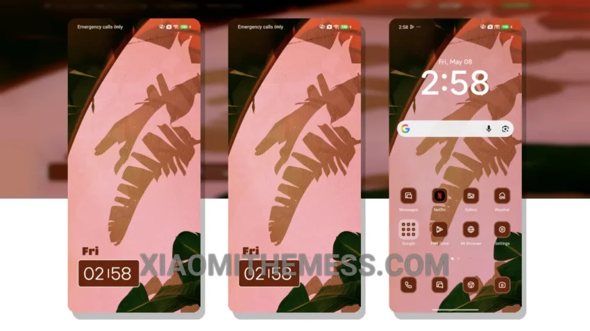 Brown Leaf Theme: Dark Mode Elegance for Xiaomi and Redmi Phones