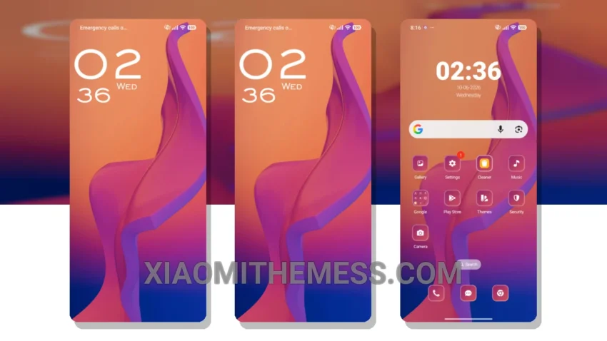 Curved Lines MTZ Theme: Elegant HyperOS Customization for Xiaomi