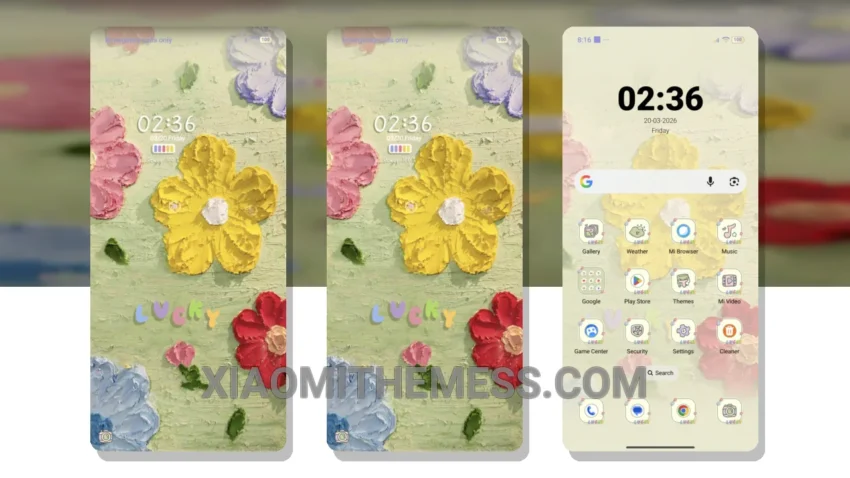 Canvas Flower HyperOS Theme: The Minimalist’s Dream with a Unique Retro Twist