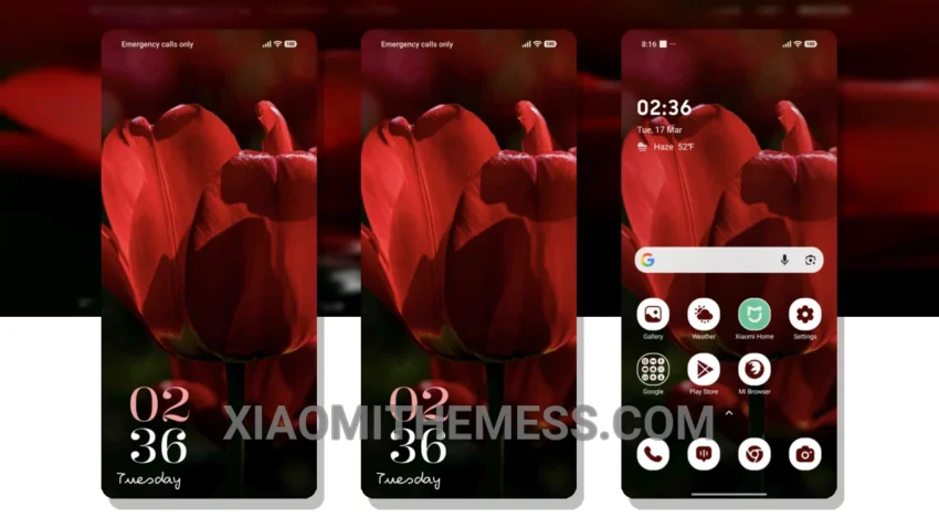 Dark Tulip: Minimalist Dark Mode HyperOS Theme for Xiaomi