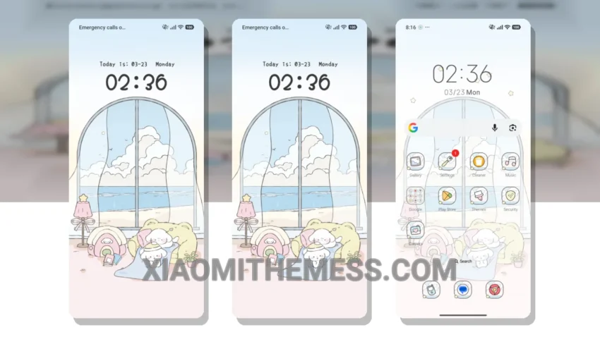 Vacay Pup Art MIUI Themes for Xiaomi and Redmi Devices