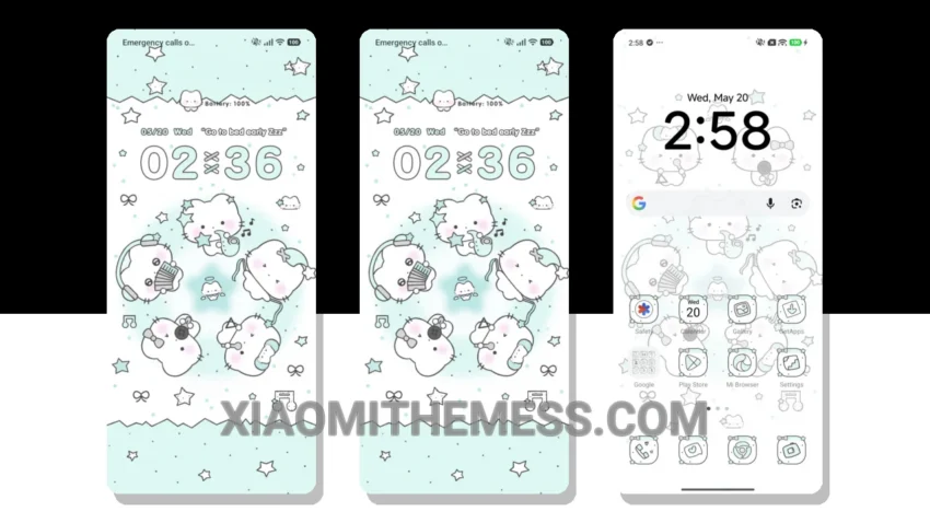 Mint Kitty Band MIUI Themes for Xiaomi and Redmi Devices