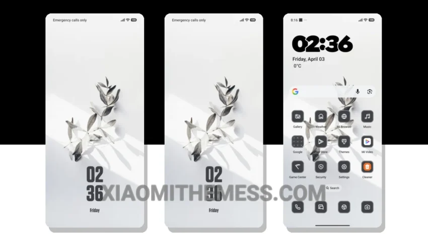 Metal Leaves: Soft Gold and Minimalist Elegance for Xiaomi