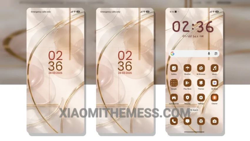 Golden Rings: A Minimalist HyperOS Theme with a Touch of Elegance