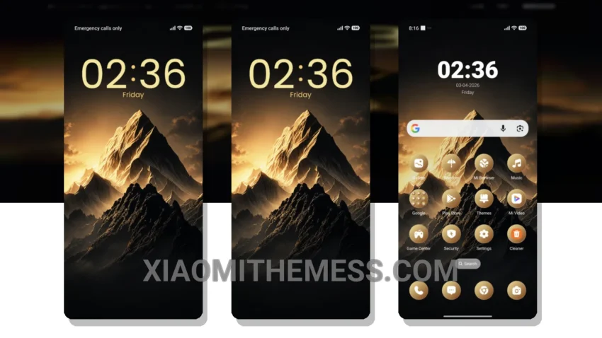 Fire ? Mountains: A HyperOS Theme for Unparalleled Xiaomi Customization with Dark Elegance