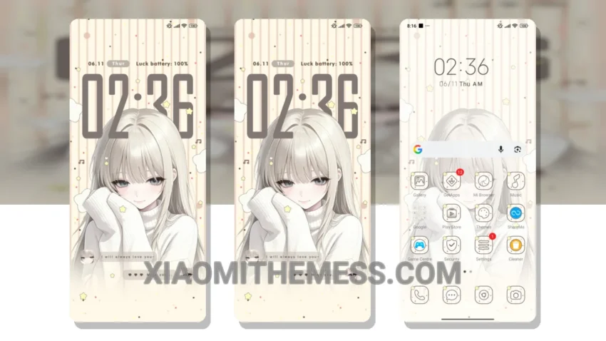 Cute Little Angel MTZ Theme: Soft Pastel HyperOS Theme With a Twist