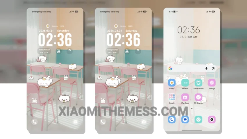 Chic Study Kitty: The Minimalist HyperOS Theme With a Whimsical Twist