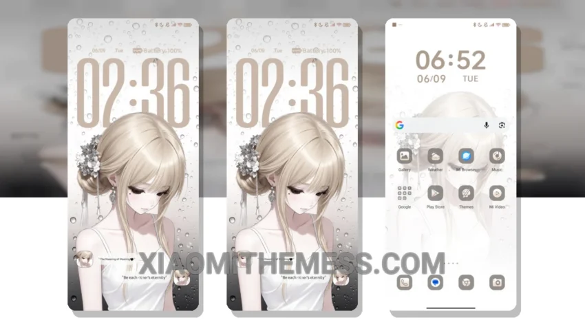 Rainy Season Girl MIUI Themes for Xiaomi and Redmi Devices