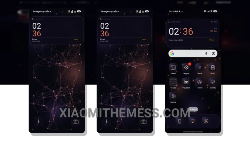 Claude Glass HyperOS Theme: Elegant Dark Mode for Xiaomi