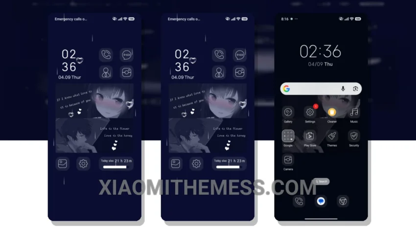 Black White Love MIUI Themes for Xiaomi and Redmi Devices